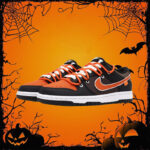[Custom Sunset]  Dunk Skateboarding Shoes Unisex Low-top Orange/Black