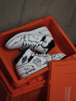 [Custom Line Joker] Jordan Air Jordan 1 High Top Unisex Skateboarding Shoes White/Black - Image 11