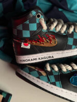 [Custom Demon Slayer - Tanjiro] Air Jordan 1 High Top Unisex Skateboarding Shoes Green/Black - Image 10