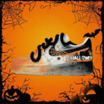 [Custom Spiderweb Mist] Air Force 1 Low Skateboarding Shoes Unisex Black/Orange