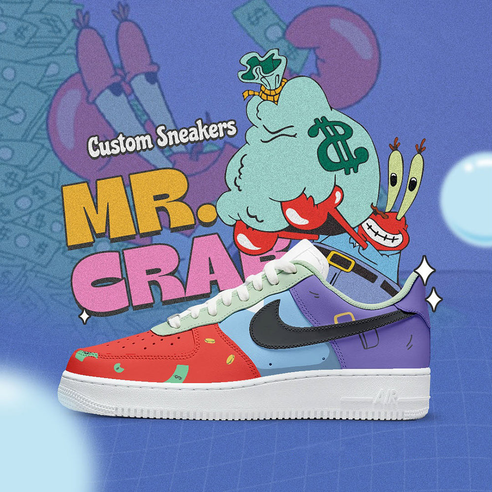 3_b1369435-098a-483f-bdc9-96076830450c.jpg Yellow CuteSpongeBob - Mr Crab - Unisex Air Force - Image 1