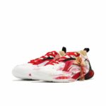 [Raging Flames - Graffiti Gradient White Red Black] Custom Street LiNing Men's Basketball Shoes - Image 5