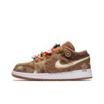 [Custom Gingerbread Man] Jordan Air Jordan 1 Low Top Unisex Skateboarding Shoes Brown - Image 5