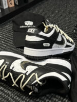 [Custom Crack]  Dunk Skateboarding Shoes Unisex Low-top Black/white/pink - Image 13
