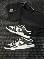 [Custom Crack]  Dunk Skateboarding Shoes Unisex Low-top Black/white/pink - Image 11