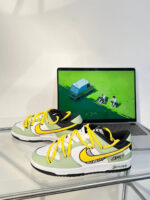 [Custom Green Comet]  Dunk Skateboarding Shoes Unisex Low-top Green/yellow/white - Image 9