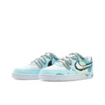 [Custom Pixelated Time] Court Vision 1 Skateboarding Shoes Unisex Cyan - Image 2