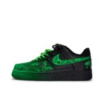 [Custom Graffiti Hand-Painted Floral Pattern Black Tiffany] Air Force 1 Skateboarding Shoes Unisex - Image 17