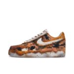 [Customized Damaged Space] Air Force 1 Low-top Shoes Unisex Black/Orange - Image 2