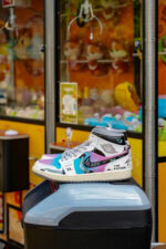 [Custom Cyber Cotton Candy] Jordan Air Jordan 1 Mid Unisex Skateboarding Shoes - Image 23