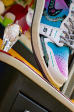 [Custom Cyber Cotton Candy] Jordan Air Jordan 1 Mid Unisex Skateboarding Shoes - Image 18