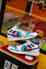 [Custom Cyber Cotton Candy] Jordan Air Jordan 1 Mid Unisex Skateboarding Shoes - Image 19