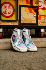 [Custom Cyber Cotton Candy] Jordan Air Jordan 1 Mid Unisex Skateboarding Shoes - Image 20