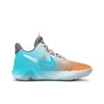 [Custom Azure-Orange Obscure Flame] KD Trey 5 IX Basketball Shoes Unisex Mid-Top Blue/Orange - Image 3