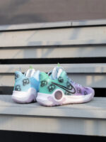 [Custom Green and purple coconut tree A]  KD Trey 5 IX Vintage Basketball Shoes Unisex - Image 9