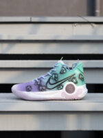 [Custom Green and purple coconut tree A]  KD Trey 5 IX Vintage Basketball Shoes Unisex - Image 8