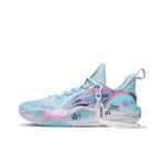 [Blue and pink Color, Scheme Ink Pplattered Old Style] Custom Street LiNing Basketball Shoes Unisex