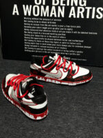 [Custom Male Shadow cult]  Dunk Skateboarding Shoes Unisex Low-top Silver/White - Image 7