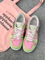 [Custom Alligator Cookies] Dunk Low Skateboarding Shoes Unisex Green/Pink - Image 10