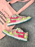 [Custom Alligator Cookies] Dunk Low Skateboarding Shoes Unisex Green/Pink - Image 8