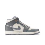 [Custom Good Fortune Arrives - CNY Limited Edition] Air Jordan 1 Mid Top Unisex Skateboarding Shoes Gray - Image 3