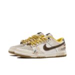 [Custom Canvas] Dunk Low Skateboard Shoes Unisex Brown/Yellow - Image 2