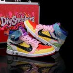 [Custom Ten-Color Patchwork - Python Skin] Air Jordan High - Top Skateboarding Shoes Unisex - Image 2