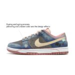 [Custom Auspicious Dragon Cloud Pattern] Dunk Skateboarding Shoes Unisex Low-top Blue/Pink - Image 4