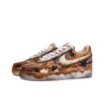 [Customized Damaged Space] Air Force 1 Low-top Shoes Unisex Black/Orange - Image 3