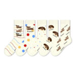 Cute Cartoon Anti-Pilling, Breathable And Comfortable Mid-Calf Socks 5-Pair Set(Size 36-42) - Image 6