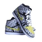 [Custom Jacquard Monogram Print] Air Jordan 1 High Top Unisex Skateboarding Shoes - Image 2