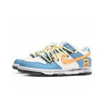 [Custom Silly Pumpkin] Dunk Skateboarding Shoes Unisex Low-top Blue/White - Image 3