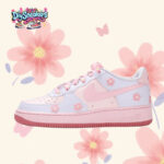 [Custom VAM Daisy]  Air Force 1 Skateboarding Shoes Women's Low-top Blue/Pink - Image 2