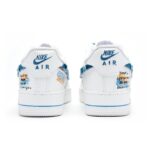 [Customized Daisy Graffiti] Air Force 1 Shoes Unisex White/Blue - Image 4