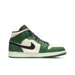 [Custom Iced Evergreenl] Air Jordan 1 Mid Top Men's Skateboarding Shoes Green - Image 3