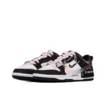 [Custom Honey Peach] Dunk Low Skateboard Shoes Unisex Black/Pink - Image 2
