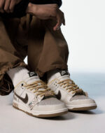 [Custom Canvas] Dunk Low Skateboard Shoes Unisex Brown/Yellow - Image 6