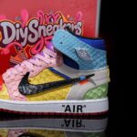 [Custom Ten-Color Patchwork - Python Skin] Air Jordan High - Top Skateboarding Shoes Unisex - Image 3