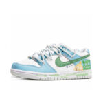 [Custom Plush Monster] Dunk Skateboarding Shoes Unisex Low-top Blue/Green - Image 3
