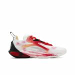 [Raging Flames - Graffiti Gradient White Red Black] Custom Street LiNing Men's Basketball Shoes - Image 4