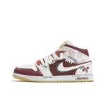 [Custom Winter Wish] Air Jordan 1 Mid - Top Skateboarding Shoes Unisex - Image 2