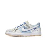 [Custom Blue Moment] Dunk Low Skateboard Shoes Unisex White/Blue