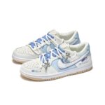 [Custom Blue Moment] Dunk Low Skateboard Shoes Unisex White/Blue - Image 2