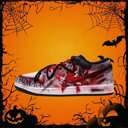 [Custom Monster Slayer] Jordan Skateboarding Shoes Unisex Low-top Gray/Red