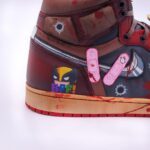 [Customized Deadpool] Air Jordan 1 High Top Shoes Hand-drawn Unisex - Image 4