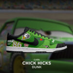 [Custom Chick Hicks X Cars] Dunk Skateboarding Shoes Unisex Low-top Green/Black