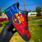 [Customized FCB Hand-painted] Air Force 1 Low-top Shoes Unisex Red/Blue/Black