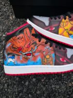 [Custom Naruto Vs Sasuke/ Kyubi Vs Susano] Jordan 1 Skateboarding Shoes Unisex - Image 2