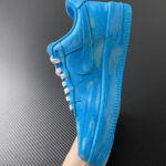 [Custom Women's dyed, scratched and aged blue Air force]  Air Force 1 Skateboarding Shoes Women's Low-top Blue - Image 2