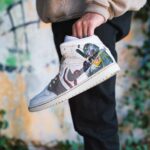 [Custom Boba] Air Jordan 1 Mid Top Unisex Skateboarding Shoes - Image 2